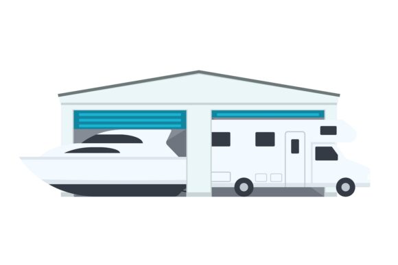 Rv,and,boat,storage,icon.,clipart,image,isolated,on,white